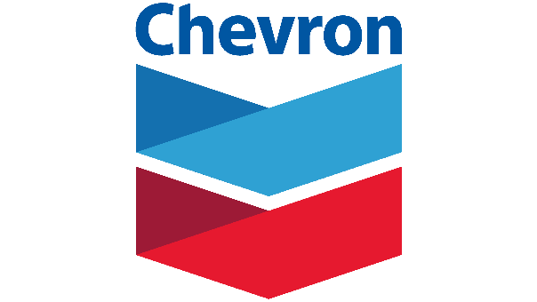 Chevron corporate logo, featuring the word 'Chevron' and a blue and red chevron graphic.